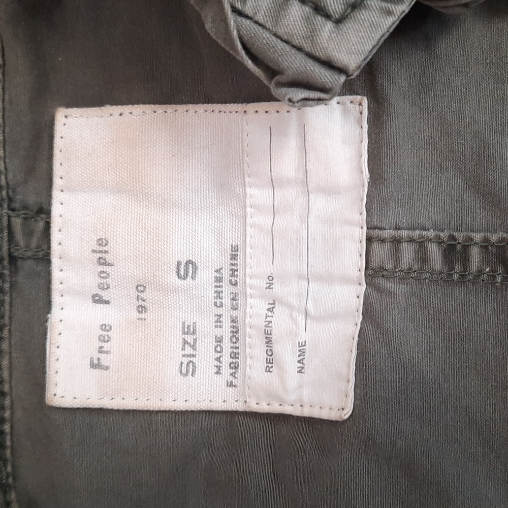 Free People Military Moto Green Lightweight Jacket - Picture 2 of 7